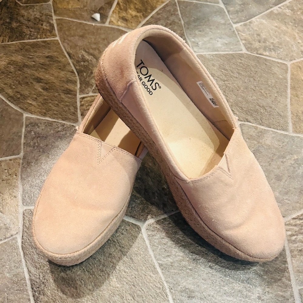 TOMS valencia suede platform espadrilles